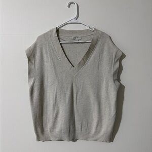 Ava & Viv Women's V-Neck Sweater Vest Off-White